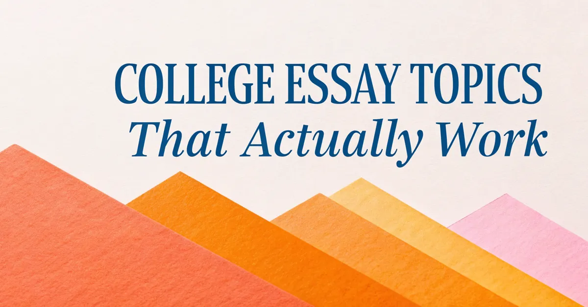 College Essay Topics That Actually Work