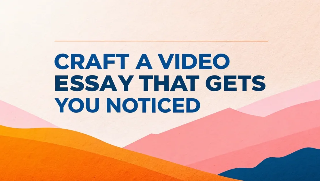 Craft a Video Essay That Gets You Noticed
