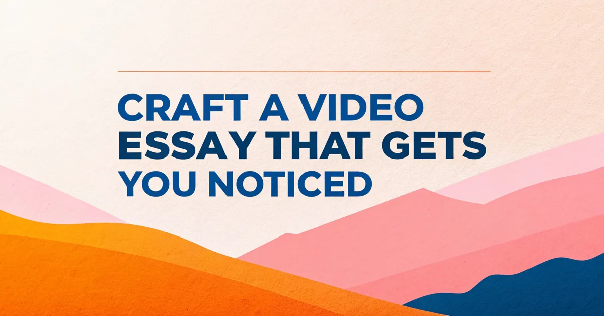 Craft a Video Essay That Gets You Noticed